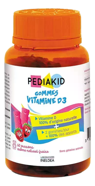 PEDIAKID gomme ourson Vitamine D3 fraise   30 gommes